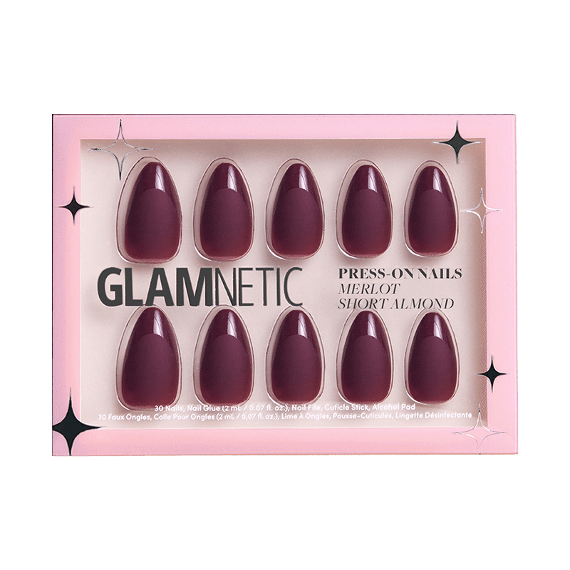 Merlot Short Almond Press-On Nails