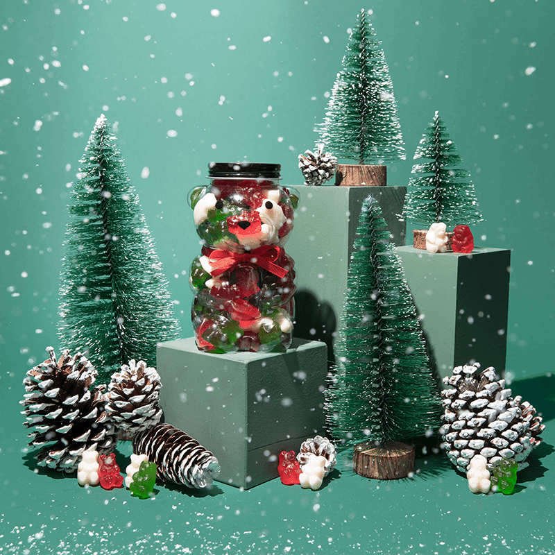 Christmas Gummy Bears in Bear Jar