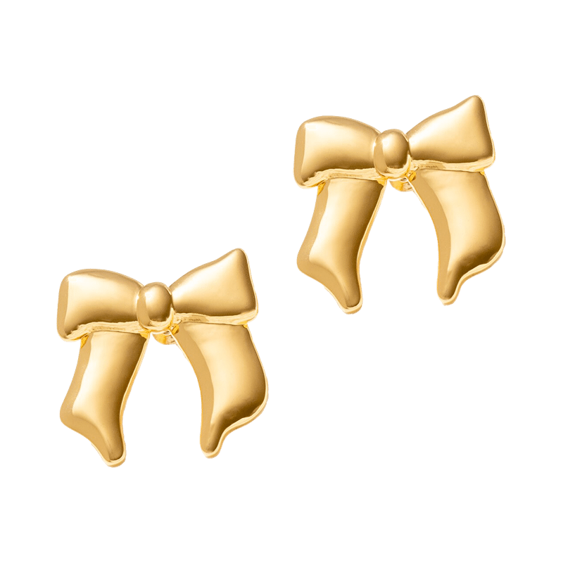 Ribbon Earrings (Gold)