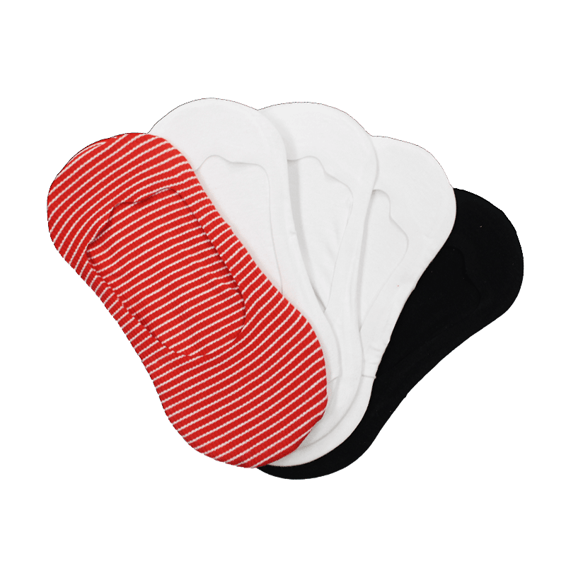 5 Pack Midcut Striped Ribbed Cotton Blend Jersey Laser Liners