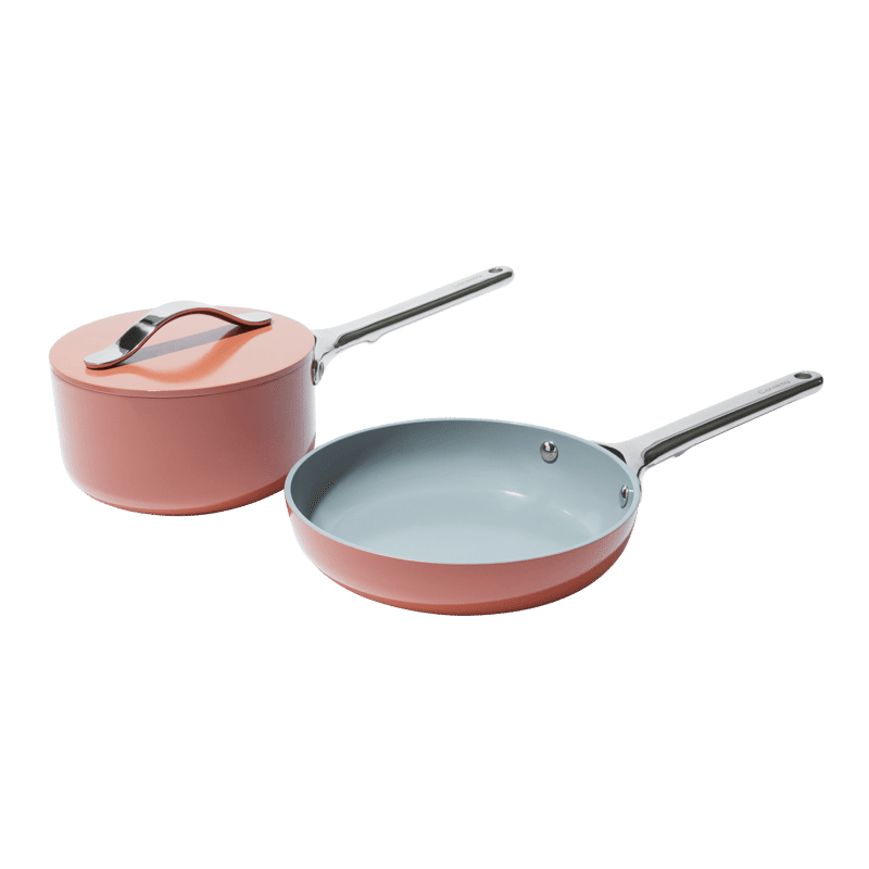Non-Stick Ceramic Mini Fry Pan and Mini Sauce Pan Duo Perracotta