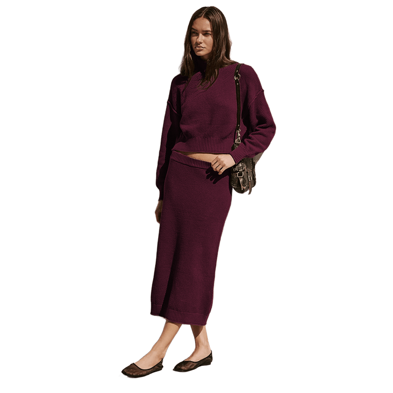 Hailee Sweater Skirt Set - L