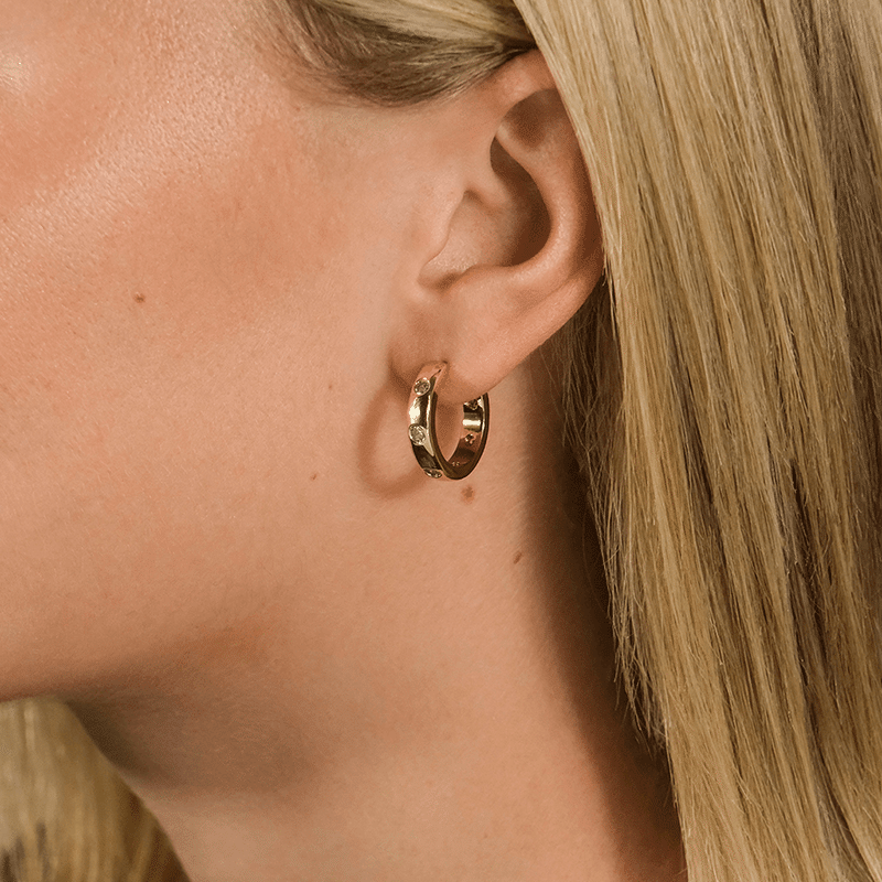 Molly CZ Studded Micro Hoops