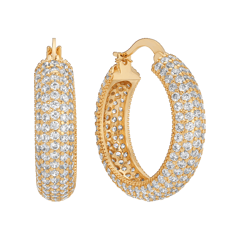 Sparkle Bits Mini Crystal 18k Gold Plated Hoops