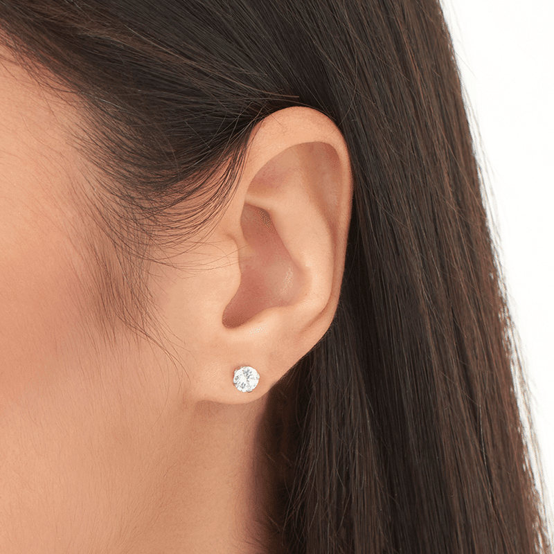 Sterling Silver 5mm CZ Stud Earrings