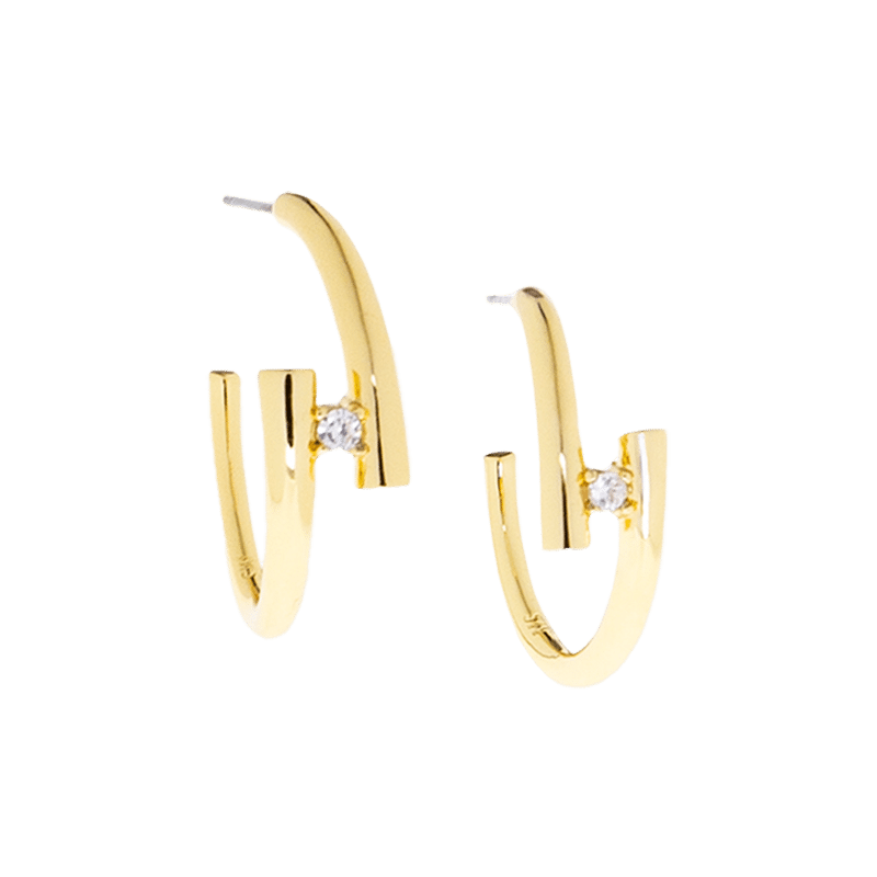 3/4" Overlap Post Hoop with CZ