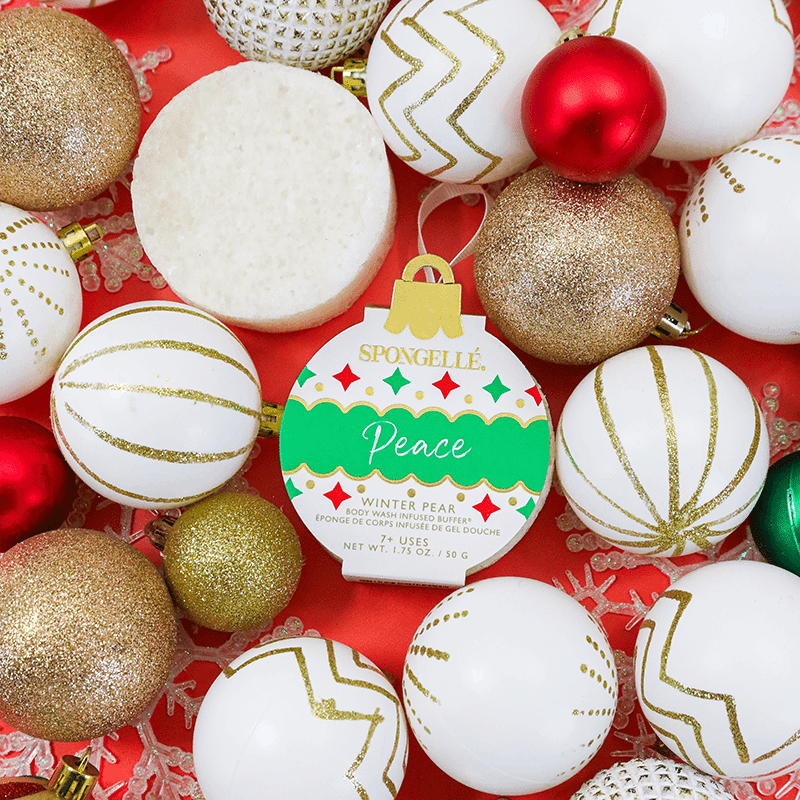 Holiday Ornament Body Wash Infused Buffer - Winter Pear
