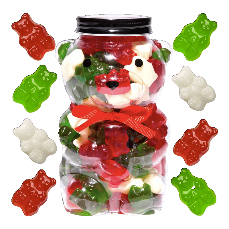 Christmas Gummy Bears in Bear Jar