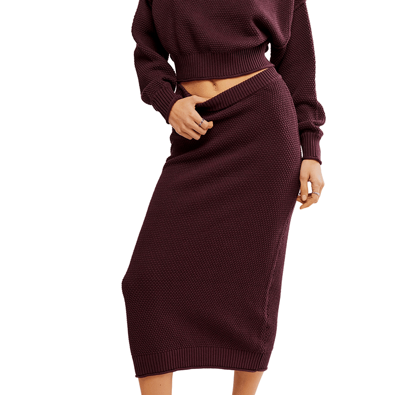 Hailee Sweater Skirt Set - L