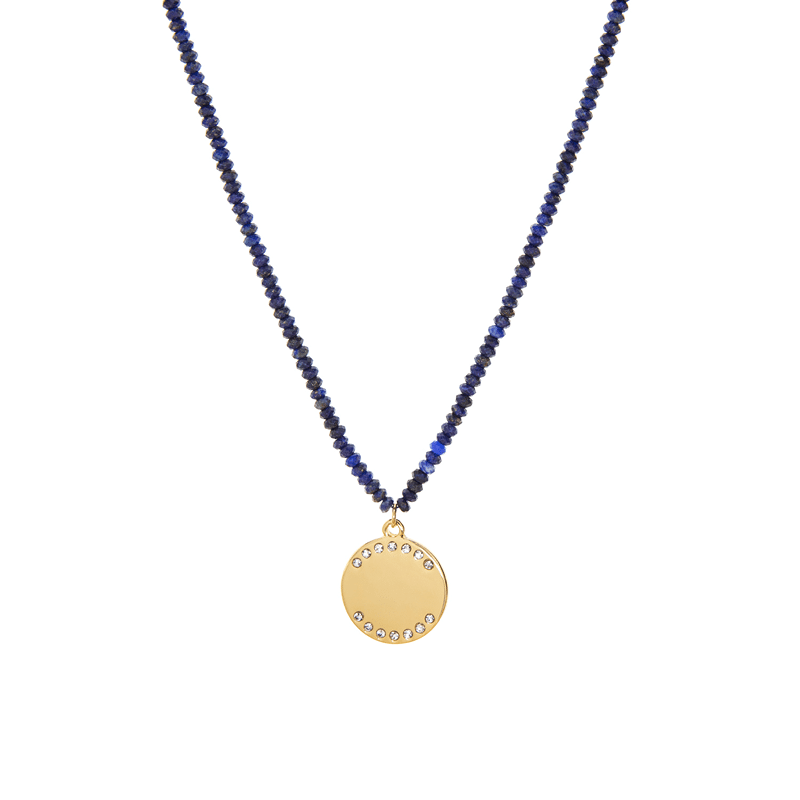 16" Beaded Necklace with Coin Charm