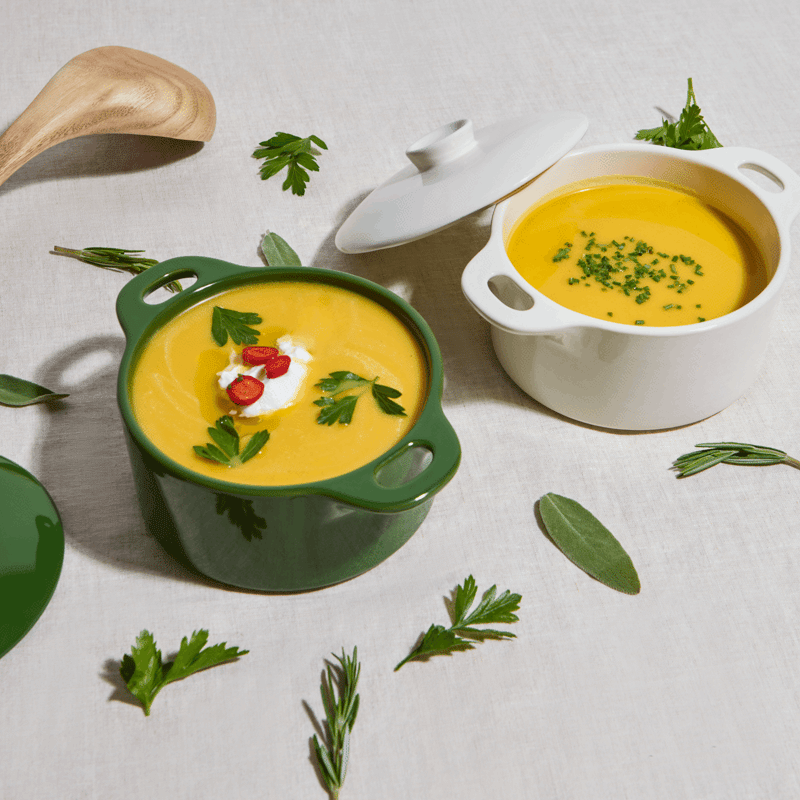 Mini Round Ceramic Cocotte Set