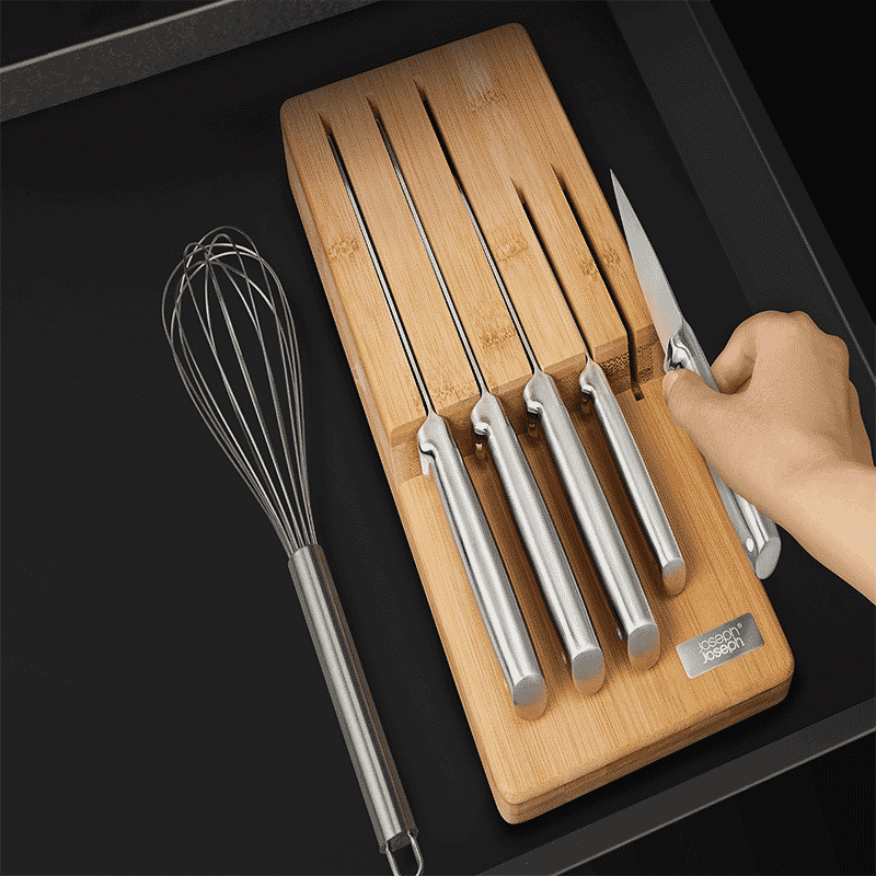 Elevate 5 Piece Knife Set with In-Drawer Bamboo Storage Tray