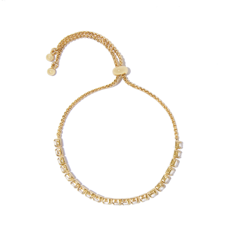 18k Gold Plated Adjustable Crystal Bracelet