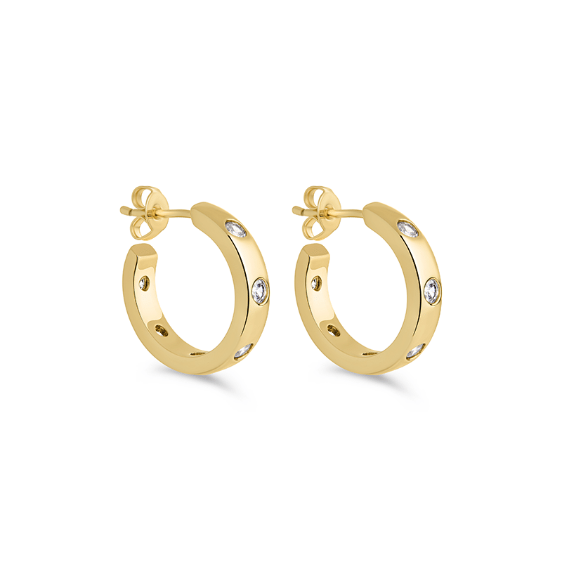 Molly CZ Studded Micro Hoops