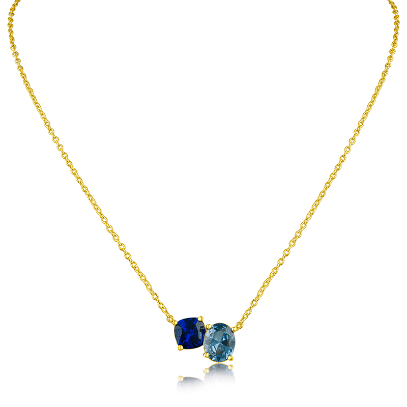 5.75Cttw Two Stone Oval Chain Necklace