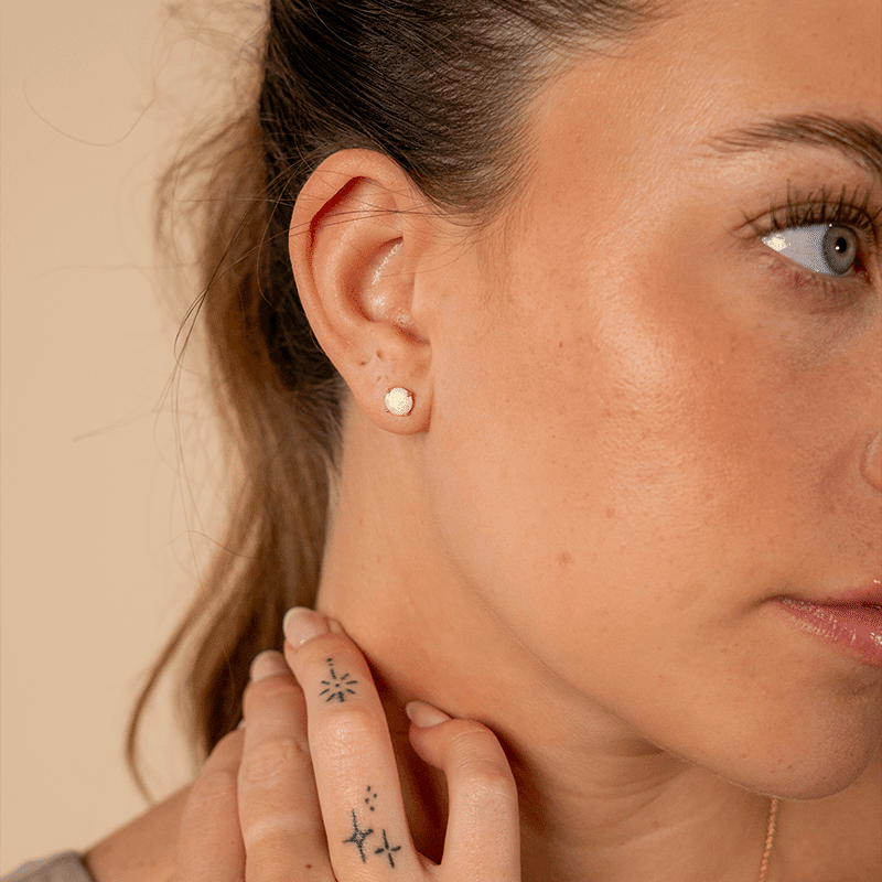 Sterling Silver 6mm Opal Studs