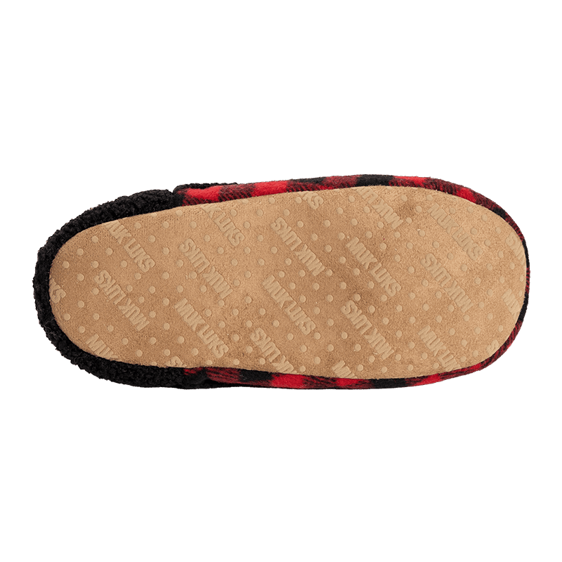 Flannel Plaid Slipper with Berber Heel