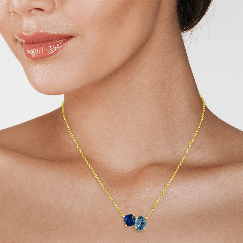 5.75Cttw Two Stone Oval Chain Necklace