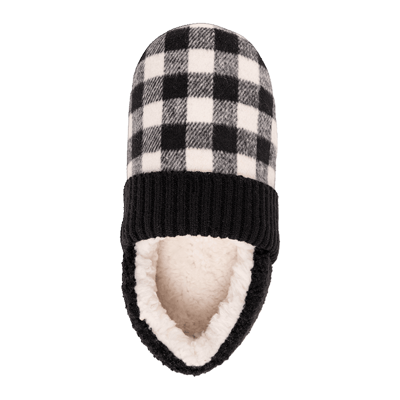 Flannel Plaid Slipper with Berber Heel
