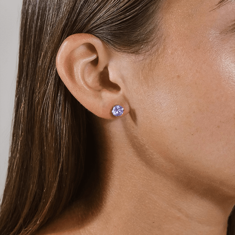 Sterling Silver 7mm Rainbow CZ Studs
