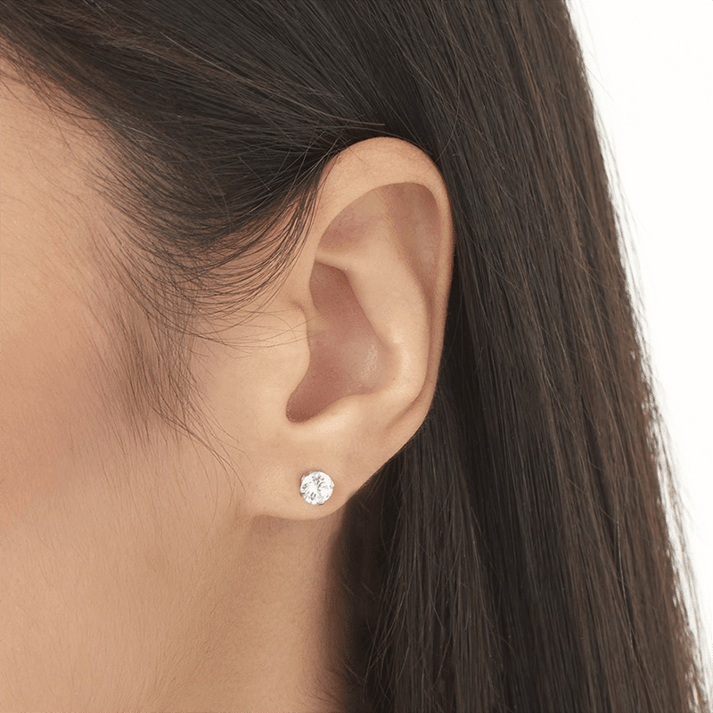 Sterling Silver 5mm CZ Stud Earrings