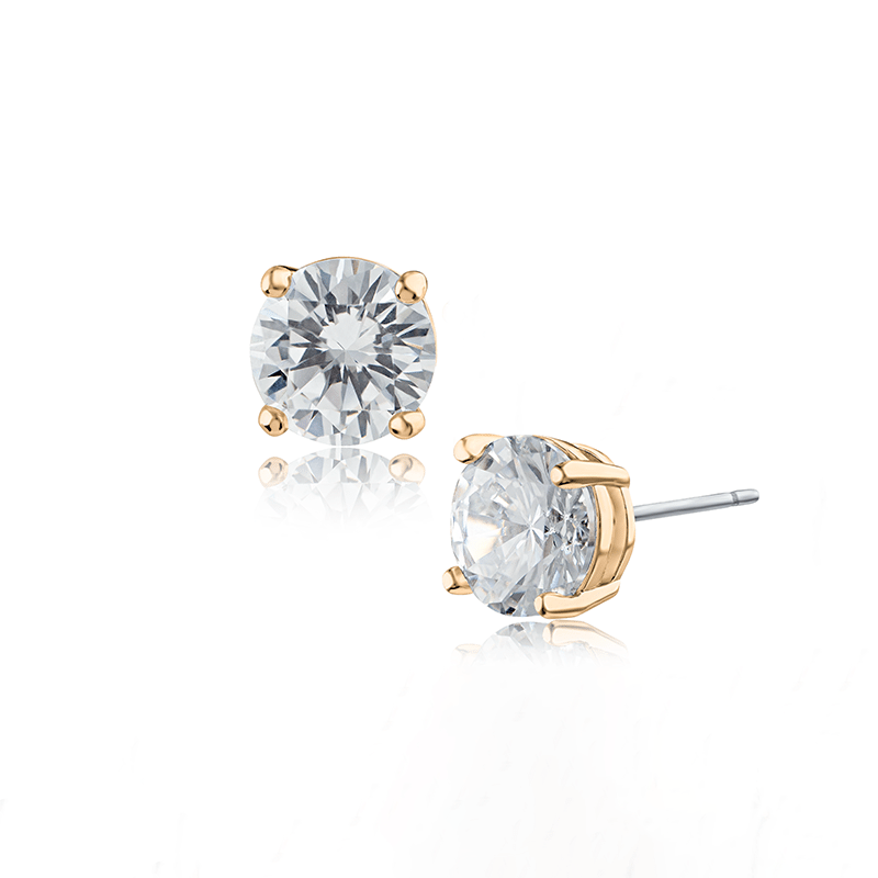 4Cttw Round Cz Earrings 4Prong Luxe Classic