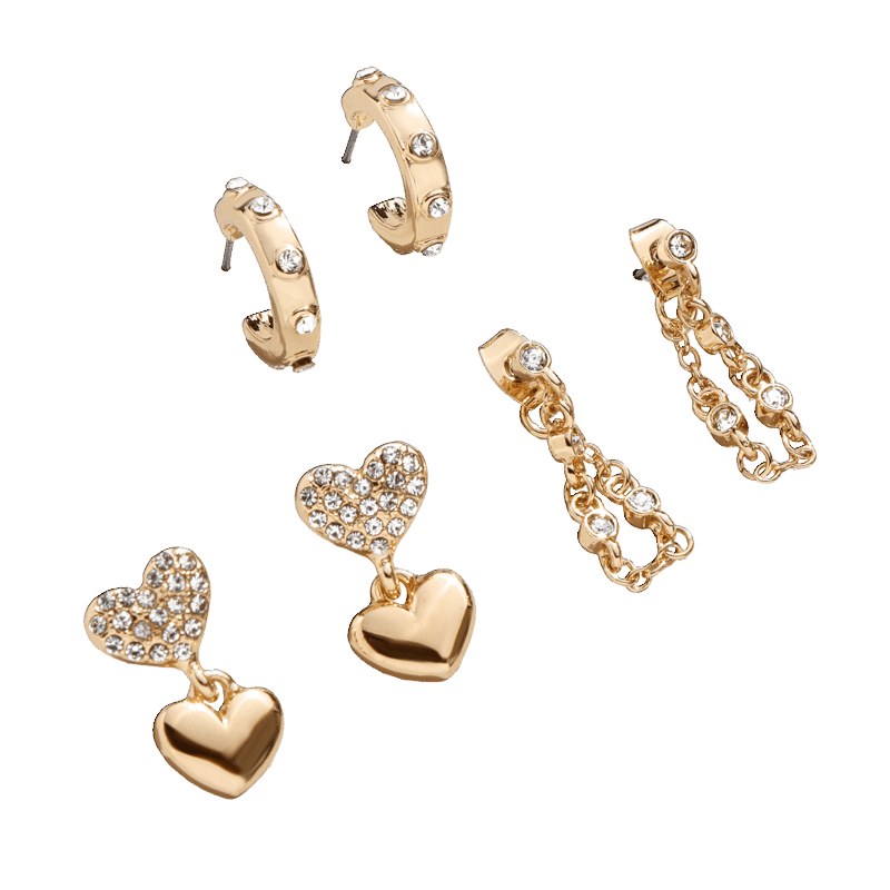 Heart Earring Set Of 3
