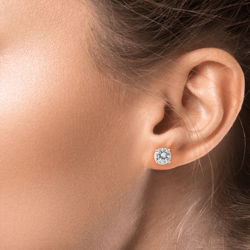 4Cttw Round Cz Earrings 4Prong Luxe Classic