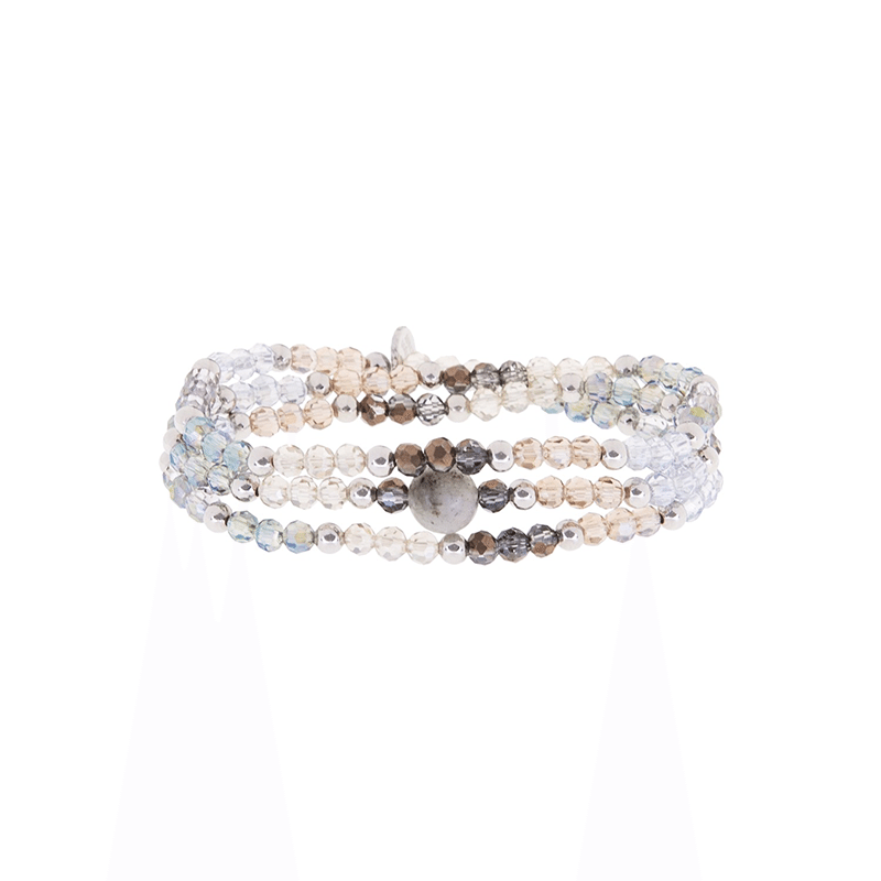 3mm Crystal/metal Ball Bead Bracelet