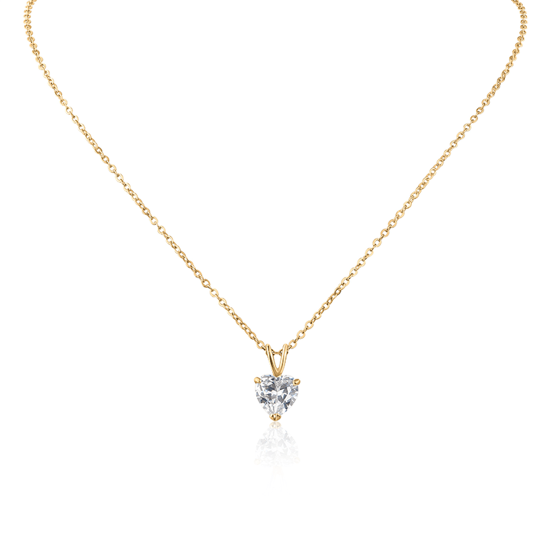 3Cttw Heart CZ Pendant/Necklace