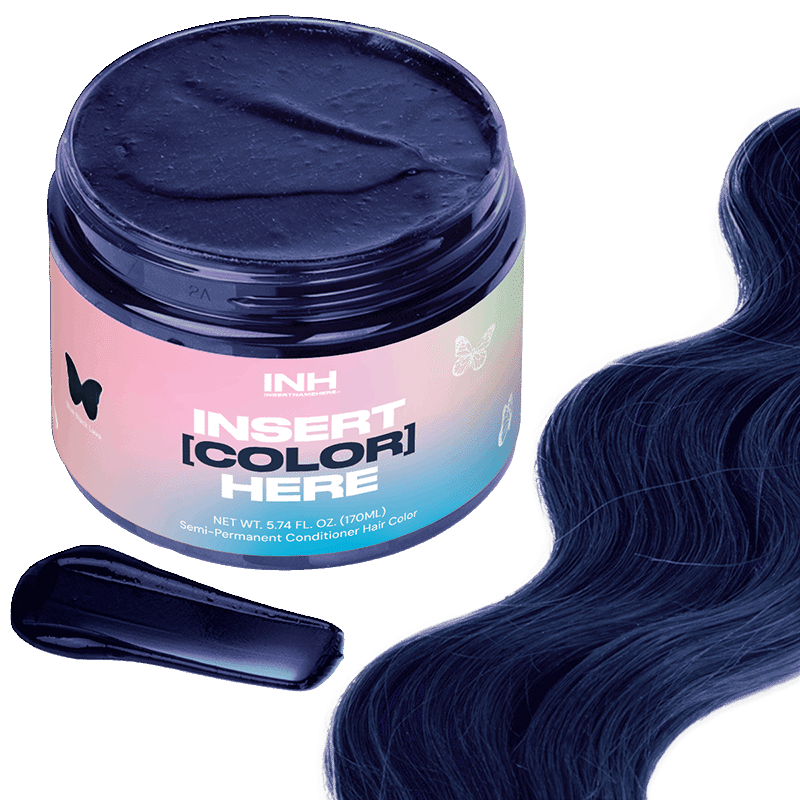 Semi Permanent Hair Color Conditioner - Blue Black Lava