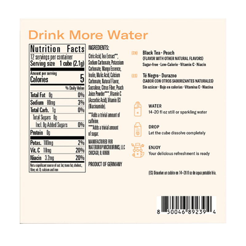 Microdrink Iced Tea Peach (1-Pack of 12 cubes)