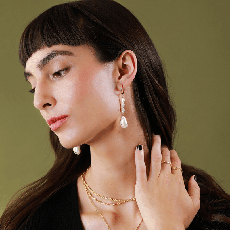 Lucille Pearl Drop Huggies