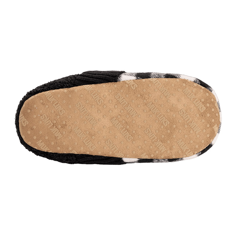 Flannel Plaid Slipper with Berber Heel