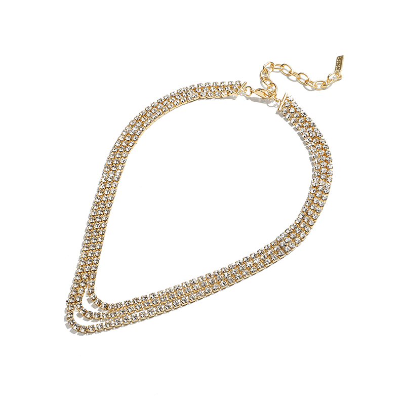 Crystal Three Layered Necklace
