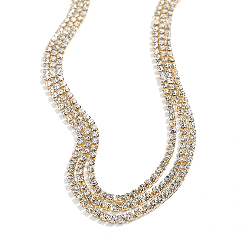 Crystal Three Layered Necklace