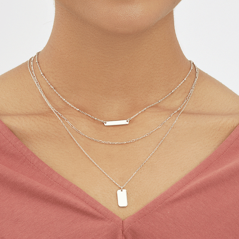 Triple Layered Bar Necklace