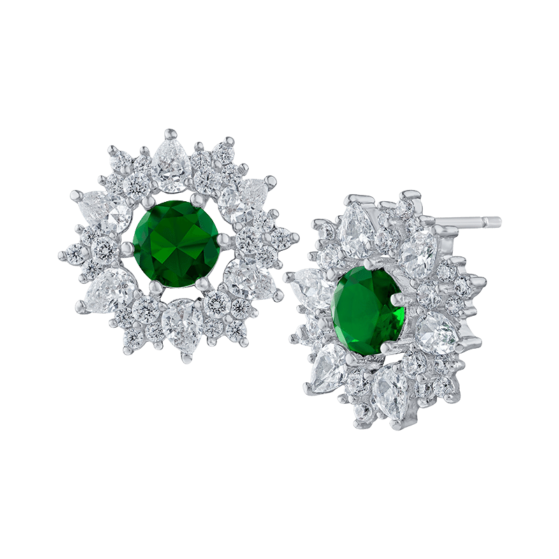 5CTTW Rnd/Pear CZ Open Ctr Fab Post Ears