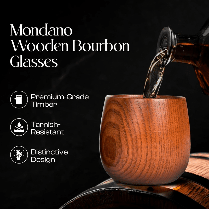 Wooden Bourbon Drinking Cups (2 Pack)