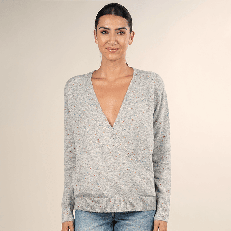 Surplice V Neck Sweater