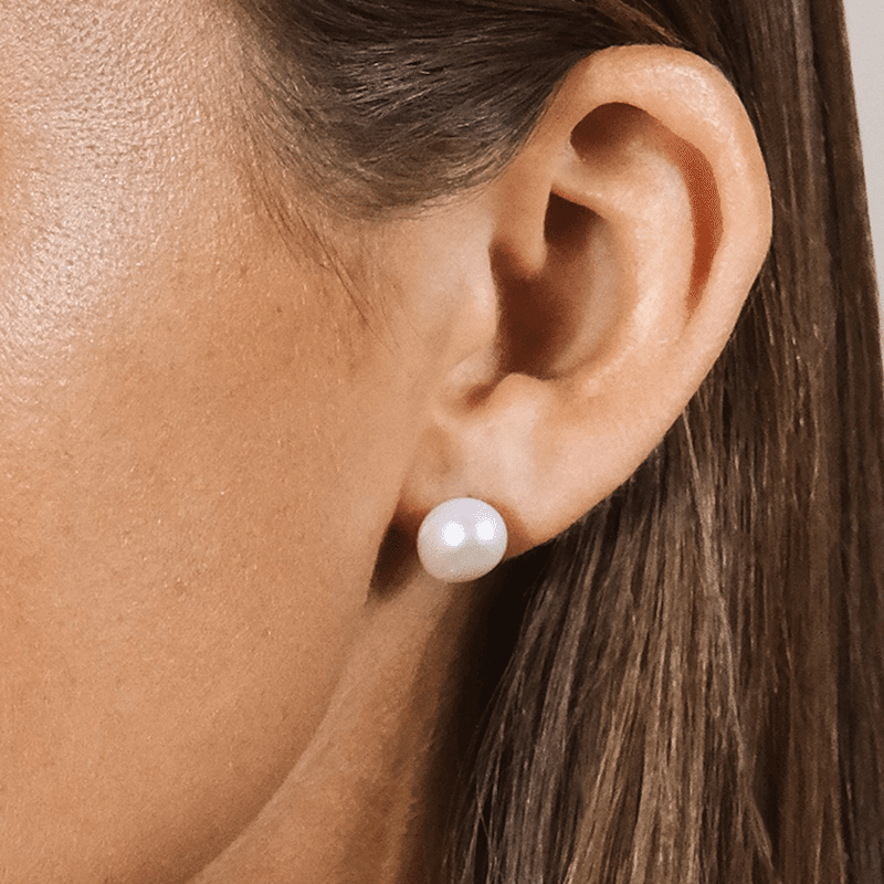 Sterling Silver Baroque Pearl Studs