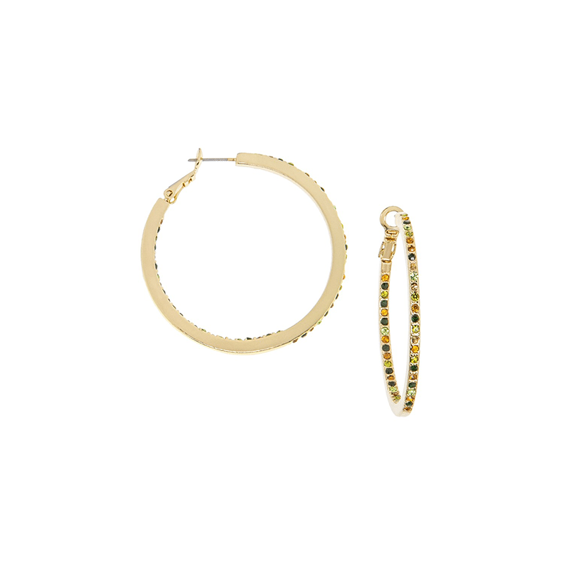 1 1/2 Inch Inside Out Crystal Hoop