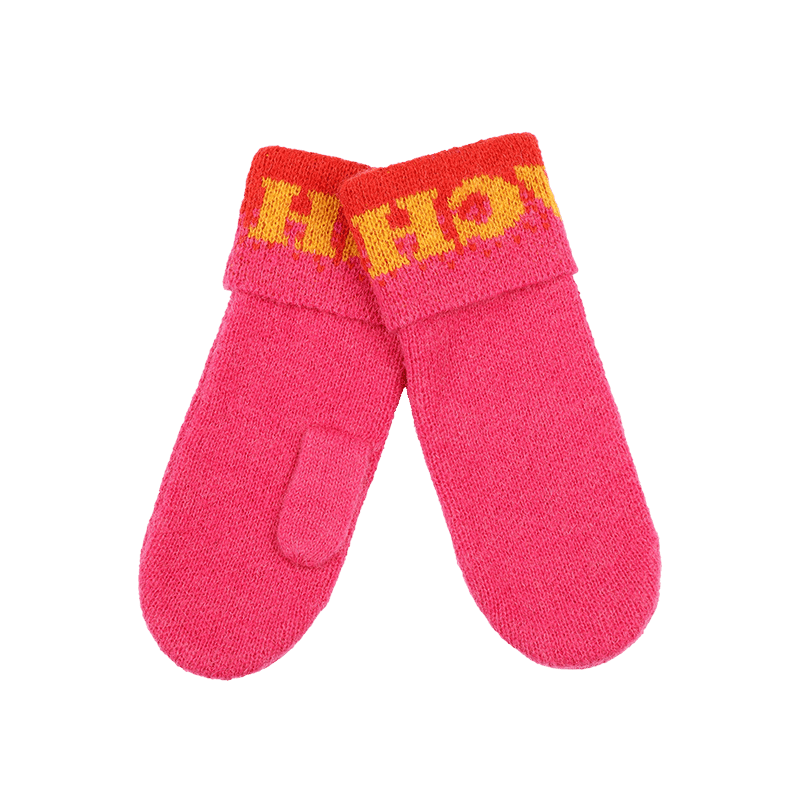 Colorblock Mitten Pink