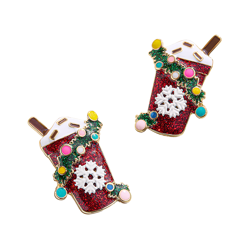 Cup Full of Cheer Statement Stud Earrings