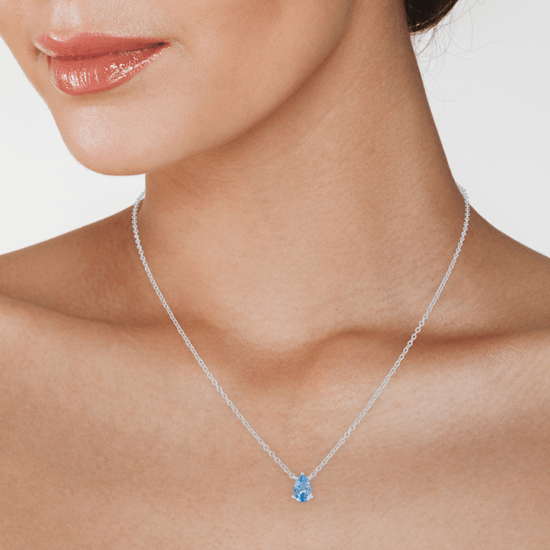 1.5 Cttw Pear Cz Pendant Necklace