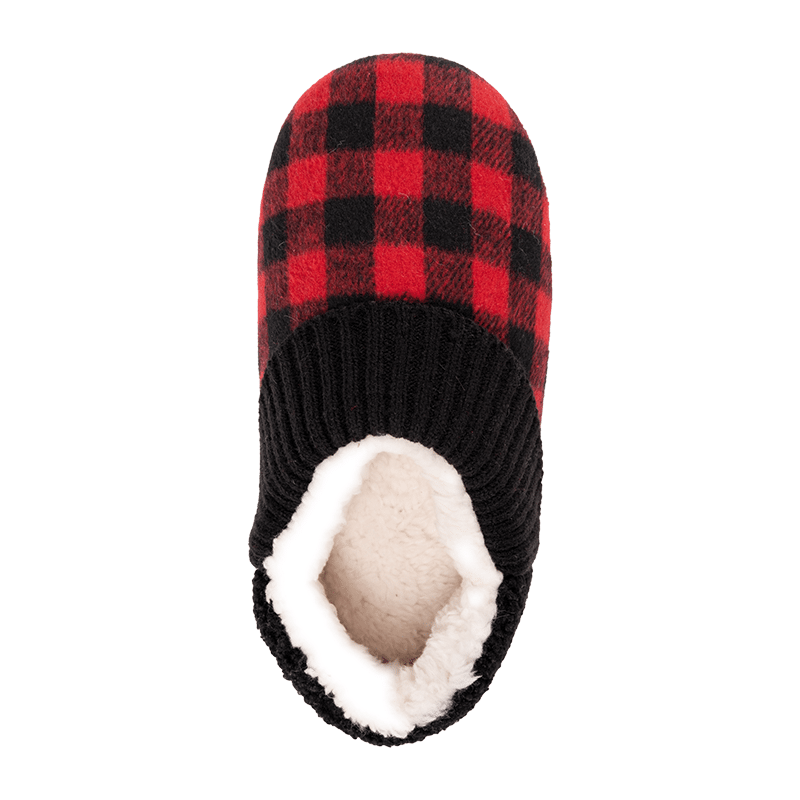 Flannel Plaid Slipper with Berber Heel