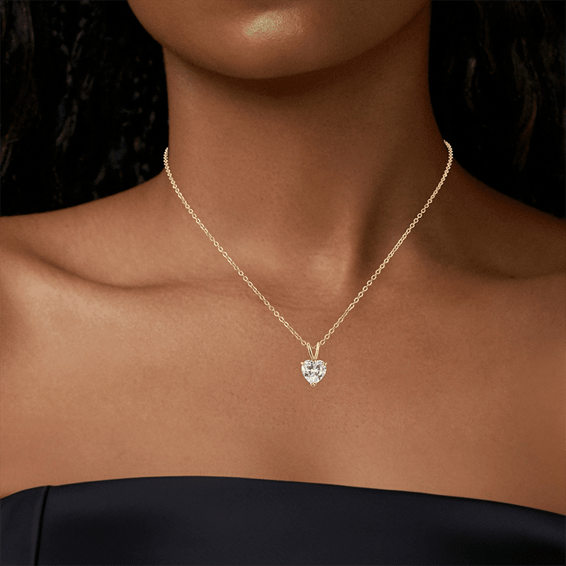 3Cttw Heart CZ Pendant/Necklace