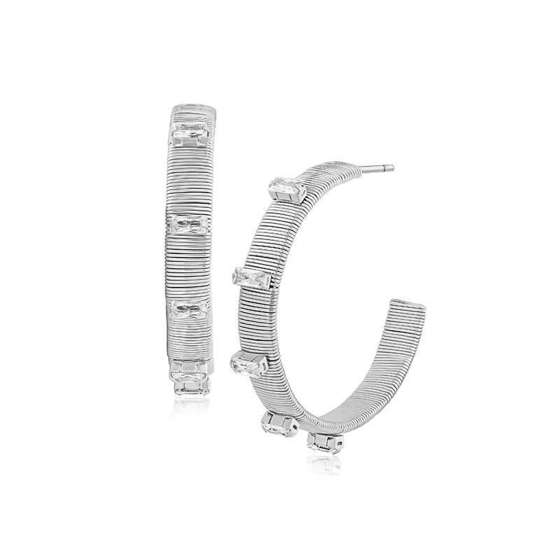 1 Cttw Emerald CZ Cobra Glam Hoop