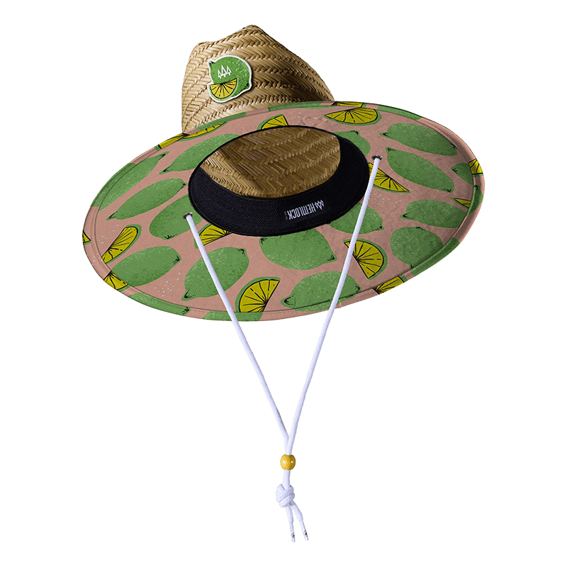 Straw Lifeguard Hat with Printed Brim
