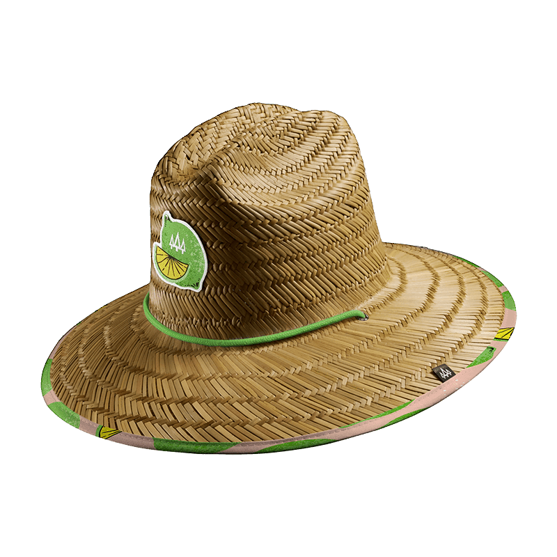 Straw Lifeguard Hat with Printed Brim